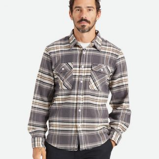 Brixton Bowery Stretch L/S X Flannel (Charcoal