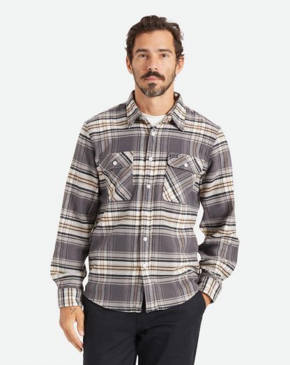 Brixton Bowery Stretch L/S X Flannel (Charcoal